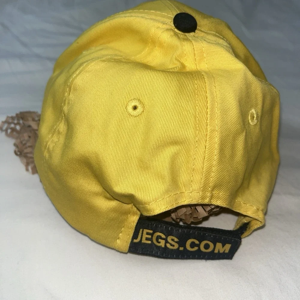 JEGS HIGH PERFORMANCE Yellow Black Baseball Hat Adjustable Strapback Can Cooler‎